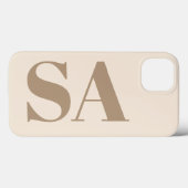 trendy Antiek Wit met Monogram Case-Mate iPhone Case (Achterkant (horizontaal))