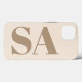trendy Antiek Wit met Monogram Case-Mate iPhone Case (Achterkant (horizontaal))