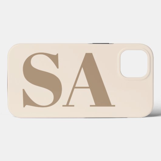 trendy Antiek Wit met Monogram Case-Mate iPhone Case (Achterkant (horizontaal))