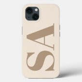 trendy Antiek Wit met Monogram Case-Mate iPhone Case (Achterkant)