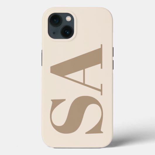 trendy Antiek Wit met Monogram Case-Mate iPhone Case (Achterkant)
