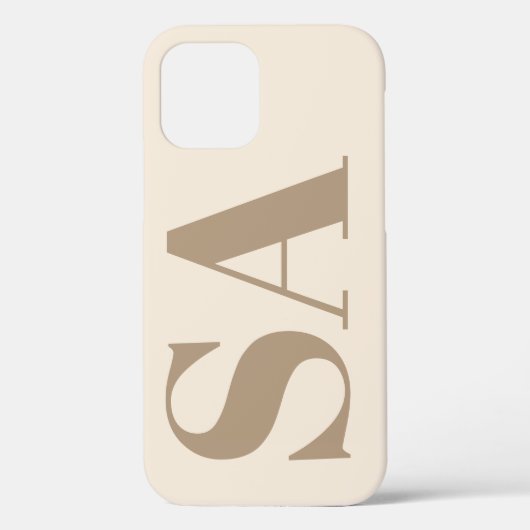 trendy Antiek Wit met Monogram Case-Mate iPhone Case (Achterkant)