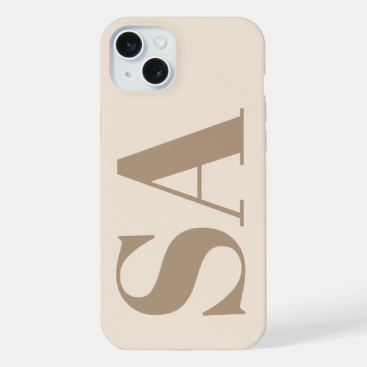trendy Antiek Wit met Monogram Case-Mate iPhone Hoesje (Achterkant)