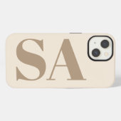 trendy Antiek Wit met Monogram Case-Mate iPhone Hoesje (Achterkant horizontaal)