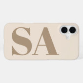 trendy Antiek Wit met Monogram Case-Mate iPhone Hoesje (Achterkant horizontaal)