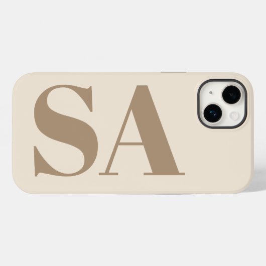 trendy Antique White with Monogram Case-Mate iPhone Case (Achterkant (horizontaal))