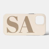 trendy Antique White with Monogram Case-Mate iPhone Case (Achterkant (horizontaal))