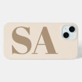 trendy Antique White with Monogram Case-Mate iPhone Case (Achterkant (horizontaal))