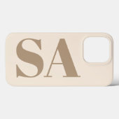 trendy Antique White with Monogram Case-Mate iPhone Case (Achterkant (horizontaal))