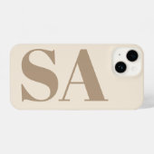 trendy Antique White with Monogram Case-Mate iPhone Hoesje (Achterkant horizontaal)