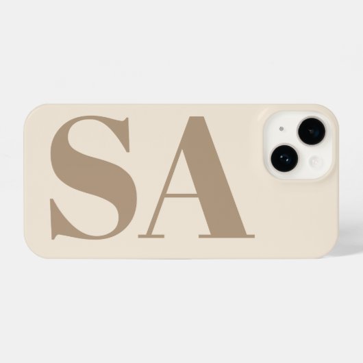 trendy Antique White with Monogram Case-Mate iPhone Hoesje (Achterkant horizontaal)