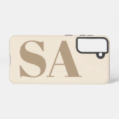 trendy Antique White with Monogram Case-Mate Samsung Galaxy Hoesje (Achterkant horizontaal)