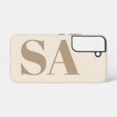 trendy Antique White with Monogram Case-Mate Samsung Galaxy Hoesje (Achterkant horizontaal)