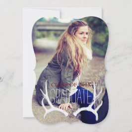 Trendy Antler Bracket Afstuderen 5x7 Uitnodiging