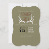 Trendy Antler Bracket Afstuderen 5x7 Uitnodiging (Achterkant)