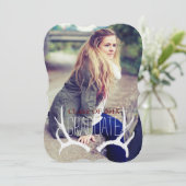 Trendy Antler Bracket Afstuderen 5x7 Uitnodiging (Staand voorkant)