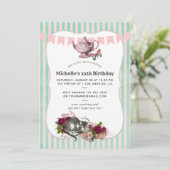 Trendy any event Alice in Wonderland Tea Party Kaart (Staand voorkant)