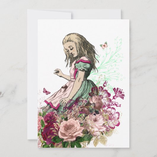 Trendy any event Alice in Wonderland Tea Party Kaart (Achterkant)