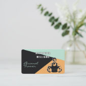 Trendy Apricot Aeroblue QRcode Personal Trainer Visitekaartje (Staand voorkant)
