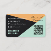 Trendy Apricot Aeroblue QRcode Personal Trainer Visitekaartje (Achterkant)