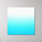 Trendy Aqua Blauwgroen tot  Wit Ombre Gradient Canvas Afdruk (Voorkant)
