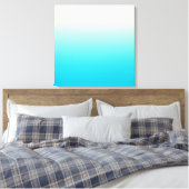 Trendy Aqua Blauwgroen tot  Wit Ombre Gradient Canvas Afdruk (Insitu (Slaapkamer))