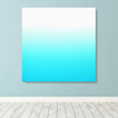 Trendy Aqua Blauwgroen tot  Wit Ombre Gradient Canvas Afdruk (Insitu (Houten vloer))