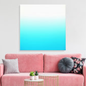 Trendy Aqua Blauwgroen tot  Wit Ombre Gradient Canvas Afdruk (Insitu (Woonkamer))