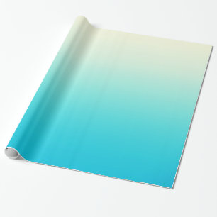 Trendy Aqua Blauwgroen tot  witte ombre gradiënt Cadeaupapier