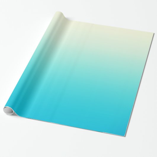 Trendy Aqua Blauwgroen tot  witte ombre gradiënt Cadeaupapier (Uitgerold)