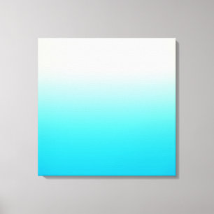 Trendy Aqua Blauwgroen tot  witte ombre gradiënt Canvas Afdruk