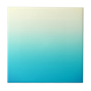 Trendy Aqua Blauwgroen tot  witte ombre gradiënt Tegeltje