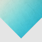 Trendy Aqua Blauwgroen tot  witte ombre gradiënt Tissuepapier (Detail)