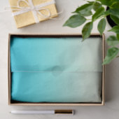 Trendy Aqua Blauwgroen tot  witte ombre gradiënt Tissuepapier (Geschenk)