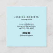 Trendy Aqua Blue Glitter Pattern Elegant Vierkante Visitekaartje (Achterkant)