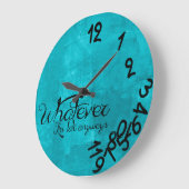 Trendy Aqua Blue What Wall Clock Grote Klok (Hoek)