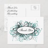 trendy aqua Dankuwel Kaarten (Voorkant / Achterkant)