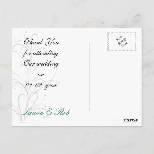 trendy aqua Dankuwel Kaarten (Achterkant)