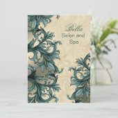 trendy aqua floury Business - Hartelijk dank Bedankkaart (Staand voorkant)