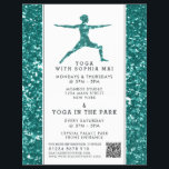Trendy Aqua Glitter Effect Yoga Les Reclame Flyer<br><div class="desc">Modieus aquaglittereffect yogales advertentie flyers door The Business Card Store.</div>