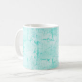 Trendy Aqua Mint Crackle Patroon met Monogram Koffiemok (Voorkant links)
