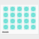 Trendy Aqua Mint Hartelijk dank voor het monogram Vierkante Sticker (Vel)