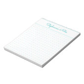 Trendy Aqua Personalized Dot Grid Notitieblok (Linkerzijde)