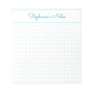 Trendy Aqua Personalized Dot Grid Notitieblok