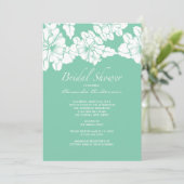 Trendy Aqua & White Floral Vrijgezellenfeest Invit Kaart (Staand voorkant)