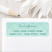 Trendy Aquamarine Pattern Return Address Etiket (Insitu)
