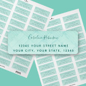 Trendy Aquamarine Pattern Return Address Etiket