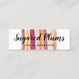 Trendy Aquarel Pruim Paars & Goud Sociale Media Mini Visitekaartje
