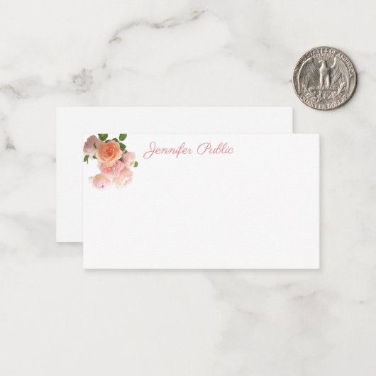 Trendy Aquarel Rozen Pastel Kleuren Sjabloon (Voorkant / Achterkant in situ)