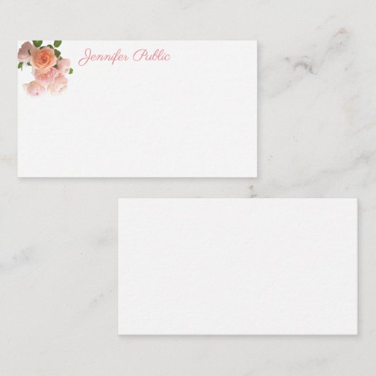 Trendy Aquarel Rozen Pastel Kleuren Sjabloon (Voorkant / Achterkant)